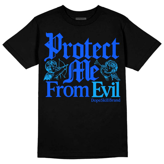 Royal Blue Sneakers DopeSkill T-Shirt Protect Me From Evil Graphic Streetwear - black