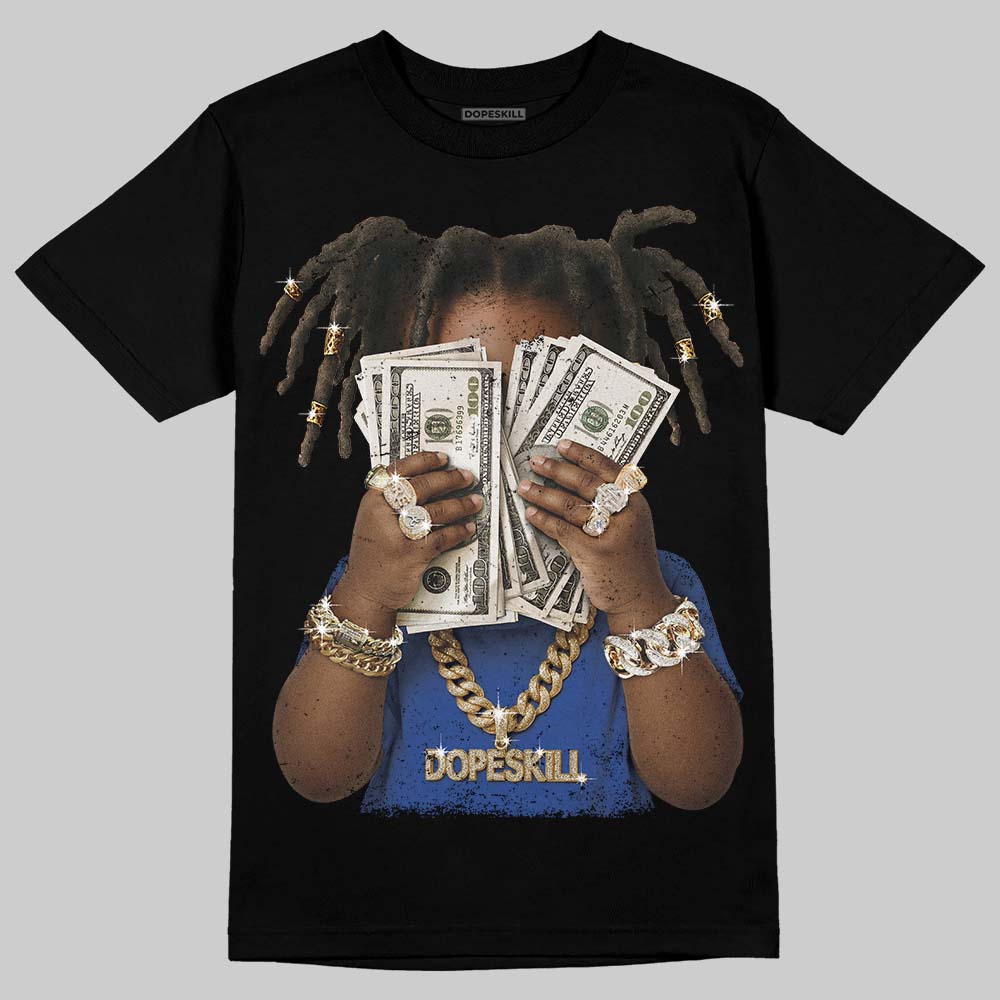 Royal Blue Sneakers DopeSkill T-Shirt Rich Youth Graphic Streetwear - Black