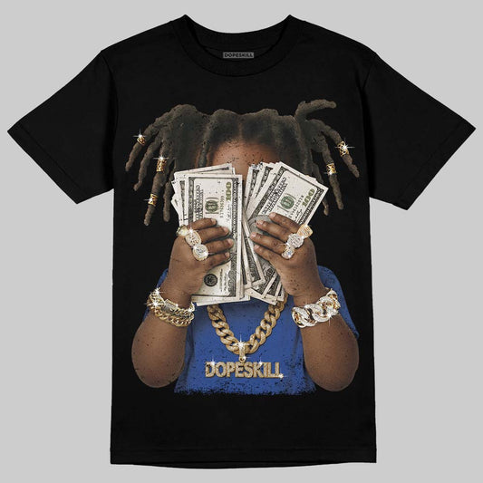 Royal Blue Sneakers DopeSkill T-Shirt Rich Youth Graphic Streetwear - Black