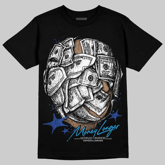 Royal Blue Sneakers DopeSkill T-Shirt Money Longer Graphic Streetwear - black