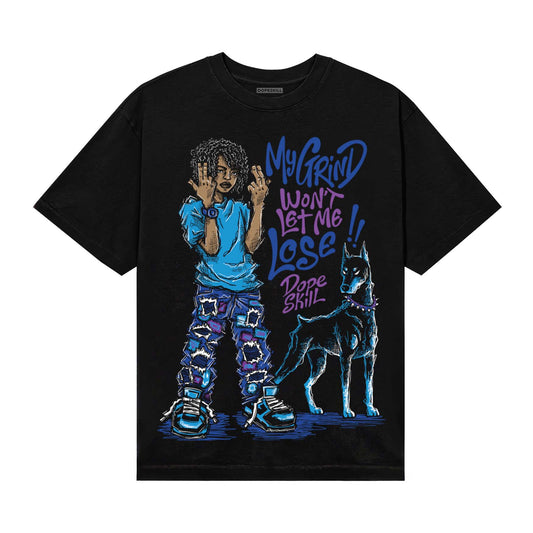 Royal Blue Sneakers DopeSkill T-Shirt My Grind Won't Let Me Lose Graphic Streetwear - Black