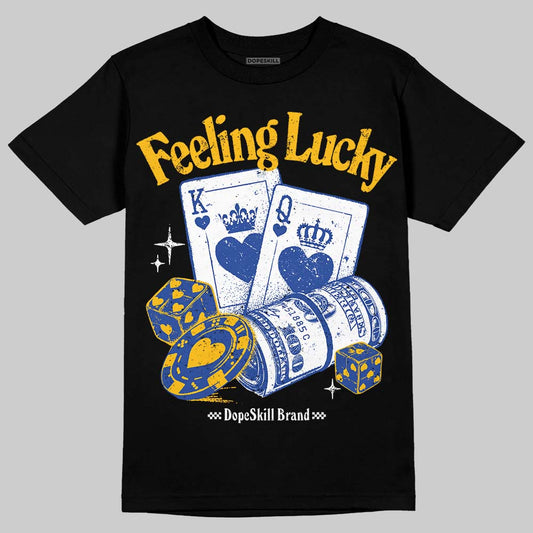 Royal Blue Sneakers DopeSkill T-Shirt Feeling Lucky Graphic Streetwear - Black