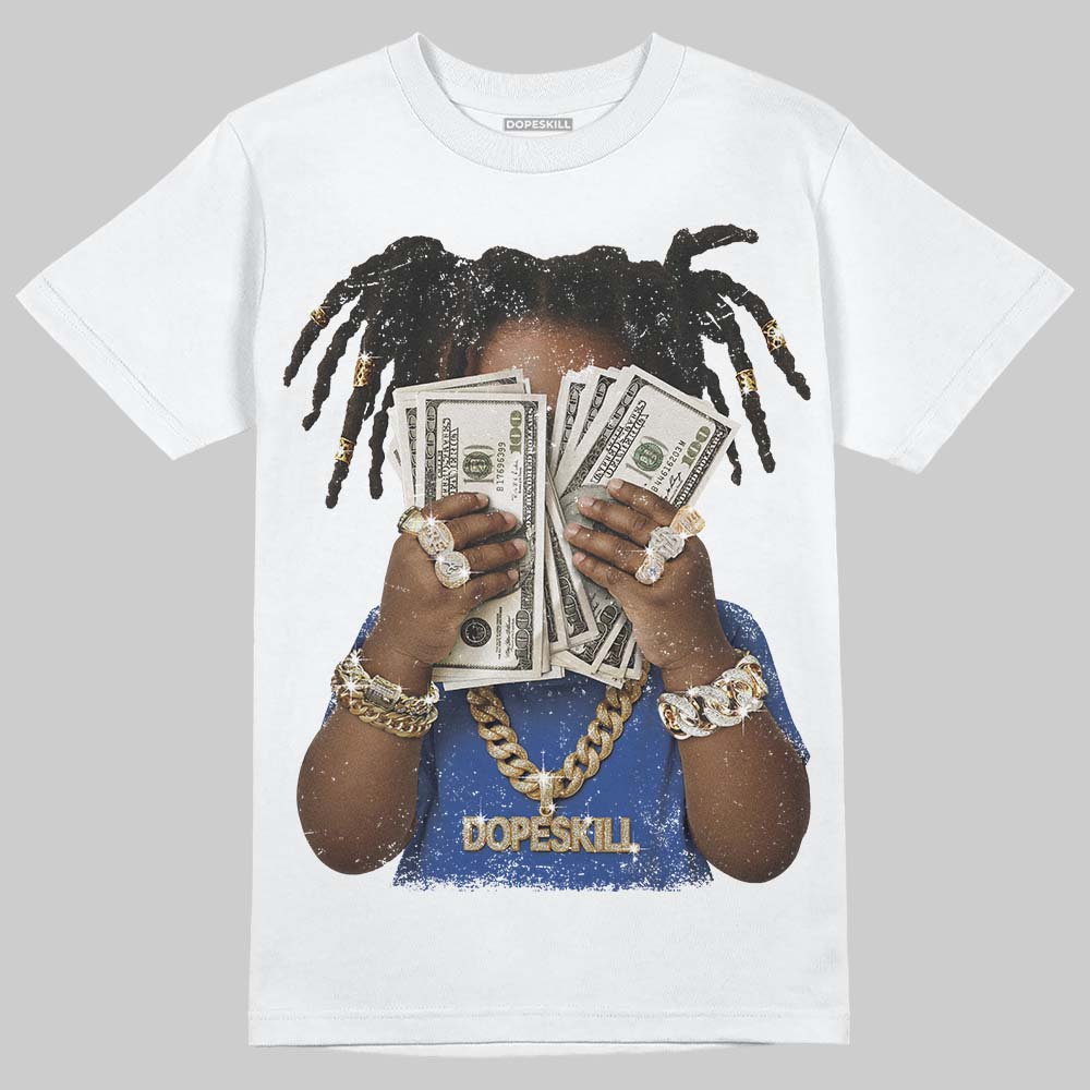 Royal Blue Sneakers DopeSkill T-Shirt Rich Youth Graphic Streetwear - White