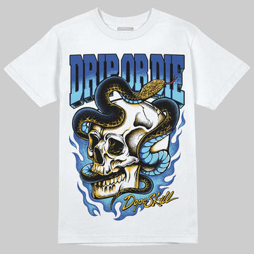 Royal Blue Sneakers DopeSkill T-Shirt Drip or Die Graphic Streetwear - White 