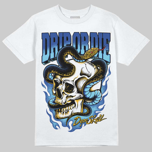 Royal Blue Sneakers DopeSkill T-Shirt Drip or Die Graphic Streetwear - White 