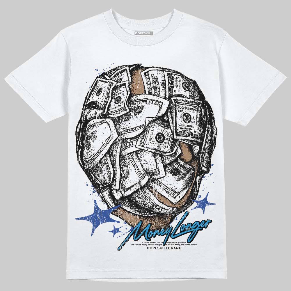 Royal Blue Sneakers DopeSkill T-Shirt Money Longer Graphic Streetwear - White
