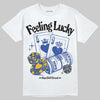 Royal Blue Sneakers DopeSkill T-Shirt Feeling Lucky Graphic Streetwear - White