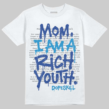 Royal Blue Sneakers DopeSkill T-Shirt Mom, I Am A Rich Youth Graphic Streetwear - White