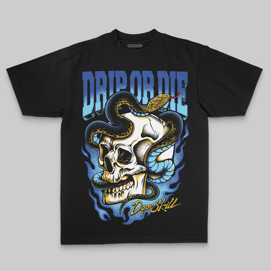 Royal Blue Oversize Print Drip or Die DopeSkill Graphic Premium T-shirt Streetwear - black