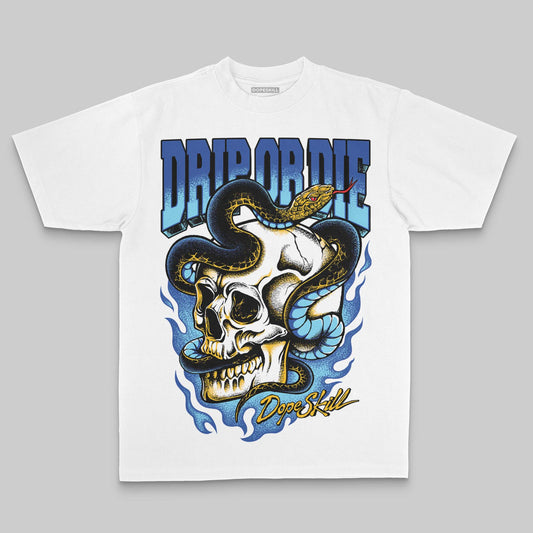 Royal Blue Oversize Print Drip or Die DopeSkill Graphic Premium T-shirt Streetwear - White