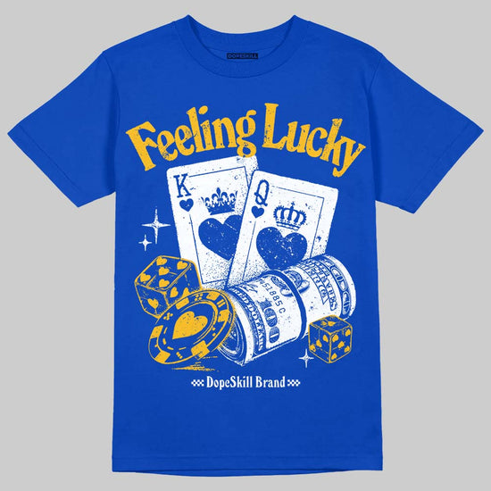 Royal Blue Sneakers DopeSkill T-Shirt Feeling Lucky Graphic Streetwear - Royal