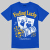 Royal Blue Sneakers DopeSkill T-Shirt Feeling Lucky Graphic Streetwear - Royal