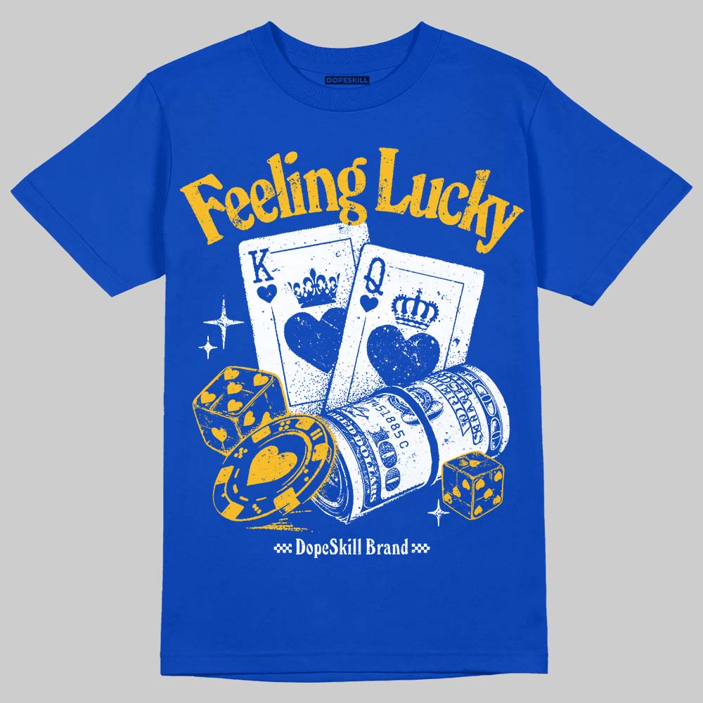 Royal Blue Sneakers DopeSkill T-Shirt Feeling Lucky Graphic Streetwear - Royal