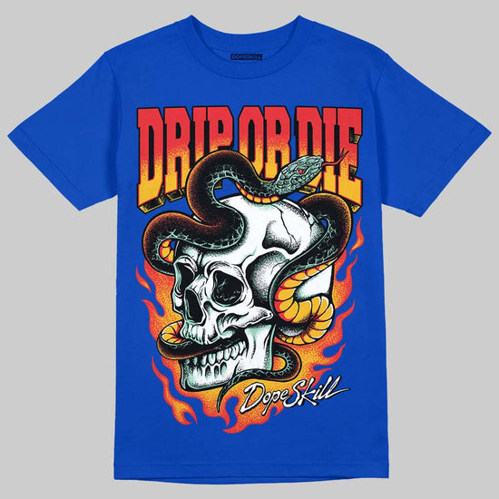 Royal Blue Sneakers DopeSkill T-Shirt Drip or Die Graphic Streetwear - Royal