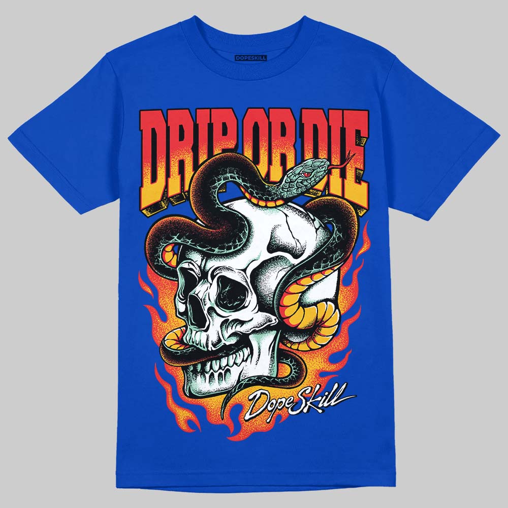 Royal Blue Sneakers DopeSkill T-Shirt Drip or Die Graphic Streetwear - Royal