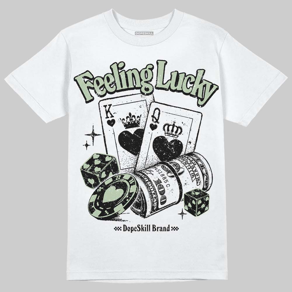 Jordan 4 WMNS “Seafoam” (2025) DopeSkill T-Shirt Feeling Lucky Graphic Streetwear - White