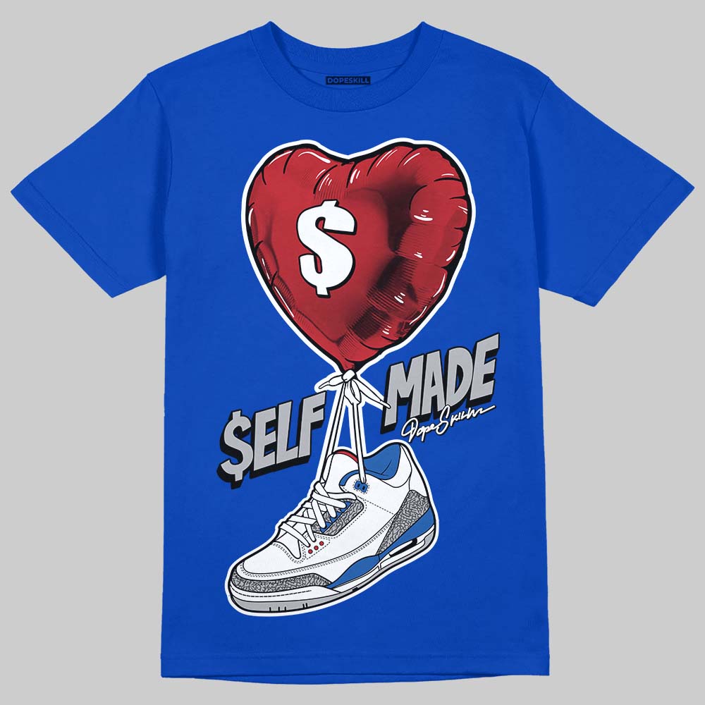 Jordan 3 "True Blue" DopeSkill T-Shirt Self Made Graphic Streetwear - Royal