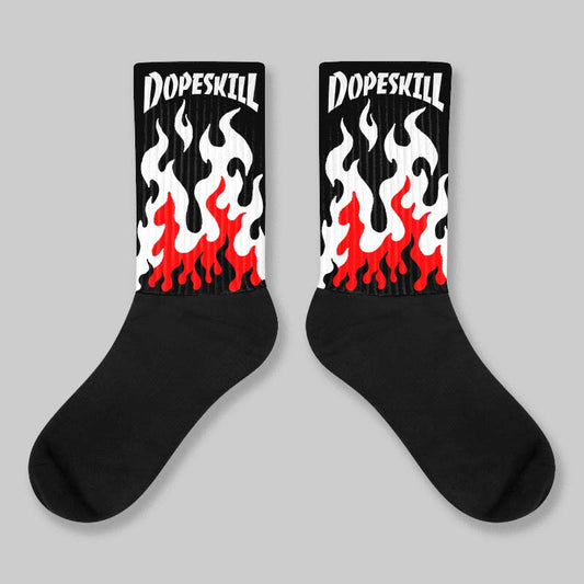 Black and White Collection DopeSkill Sublimated Socks FIRE Graphic