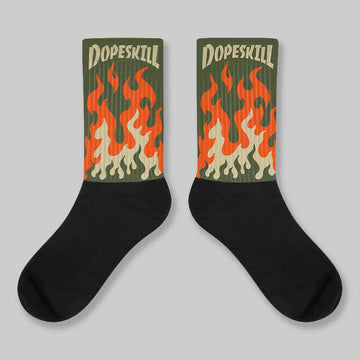 Olive Collection DopeSkill Sublimated Socks FIRE Graphic