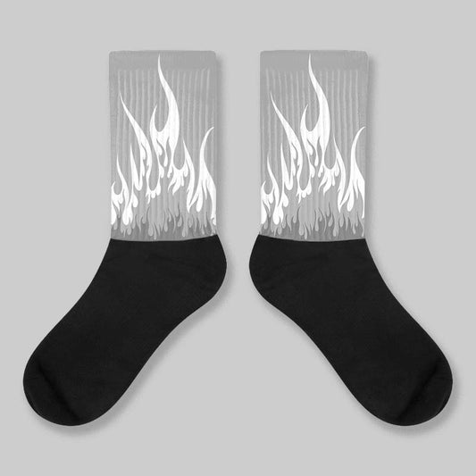 FIRE Sublimated Socks Match Jordan 12 Stealth