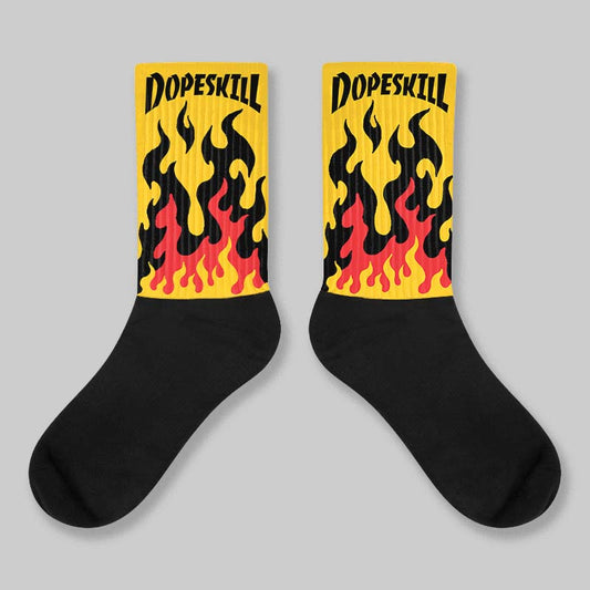 Yellow Collection DopeSkill Sublimated Socks FIRE Graphic