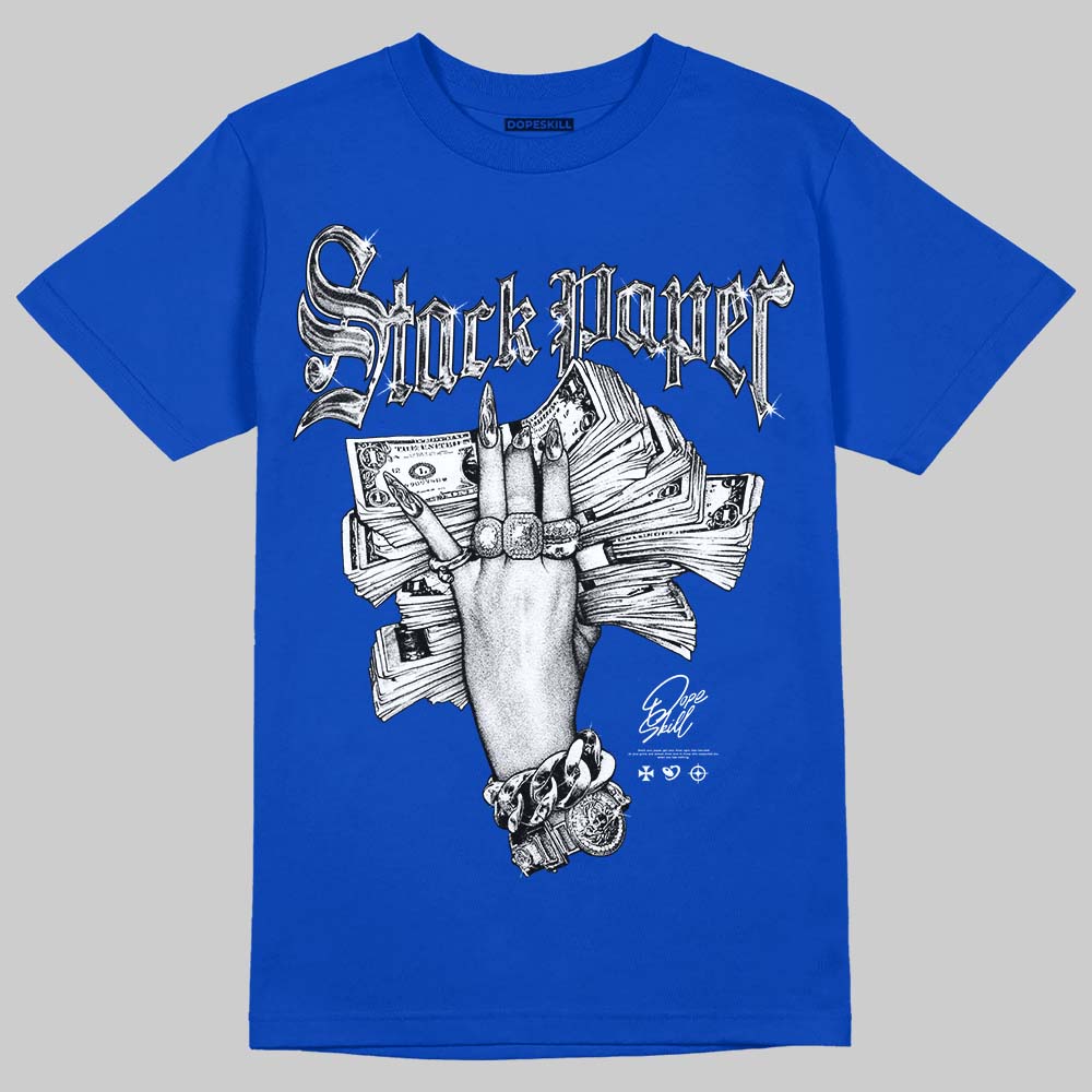 Jordan 3 "True Blue" DopeSkill T-Shirt Stack Paper Graphic Streetwear - Royal