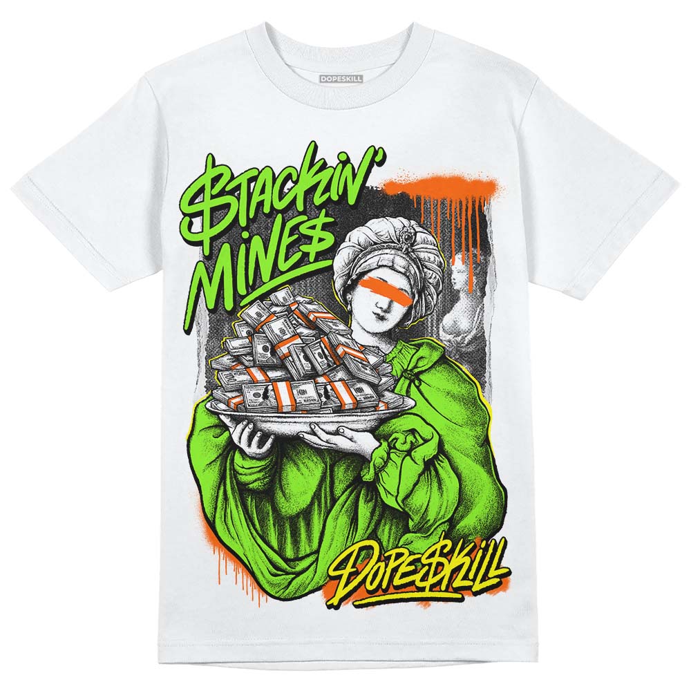 Neon Green Sneakers DopeSkill T-Shirt Stackin Mines Graphic Streetwear - White