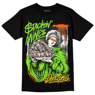 Neon Green Sneakers DopeSkill T-Shirt Stackin Mines Graphic Streetwear - Black