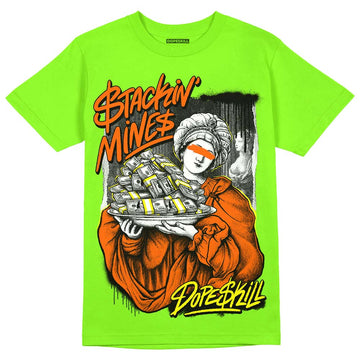 Neon Green Sneakers DopeSkill Neon Green T-Shirt Stackin Mines Graphic Streetwear 