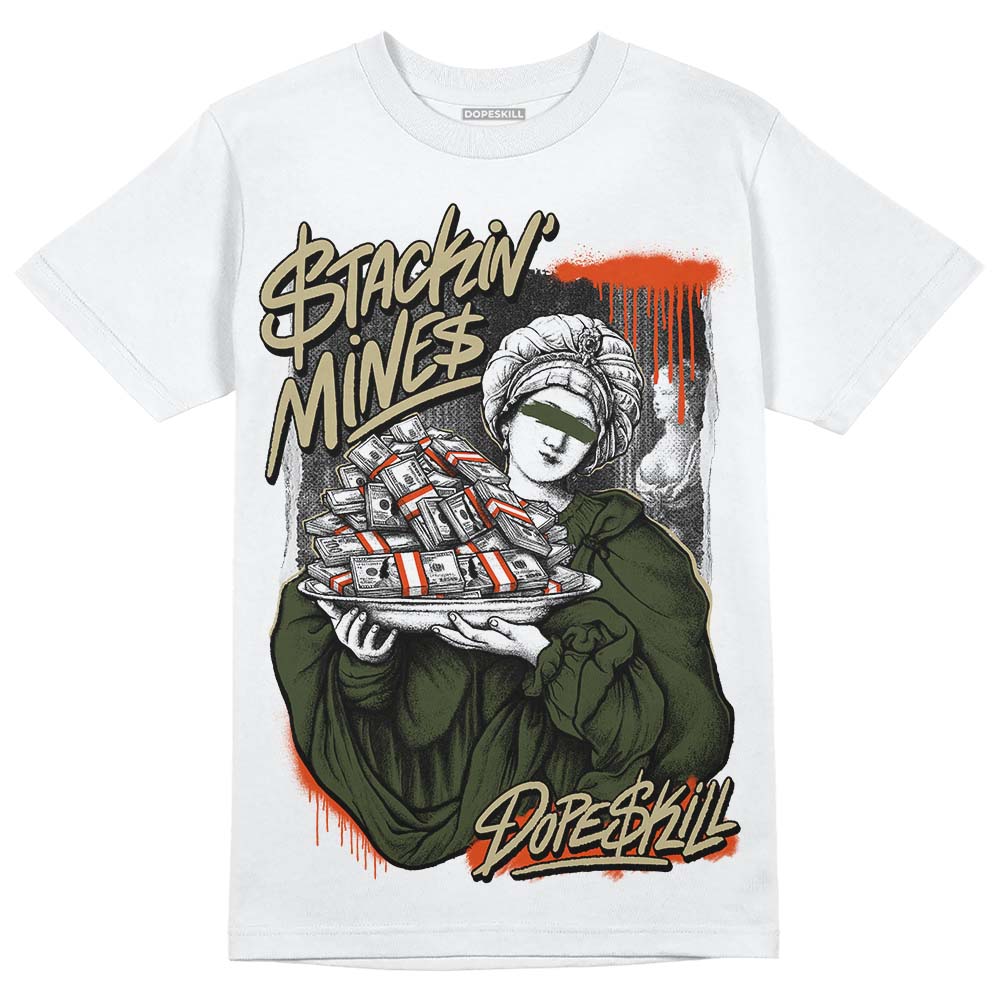 Olive Sneakers DopeSkill T-Shirt Stackin Mines Graphic Streetwear - White