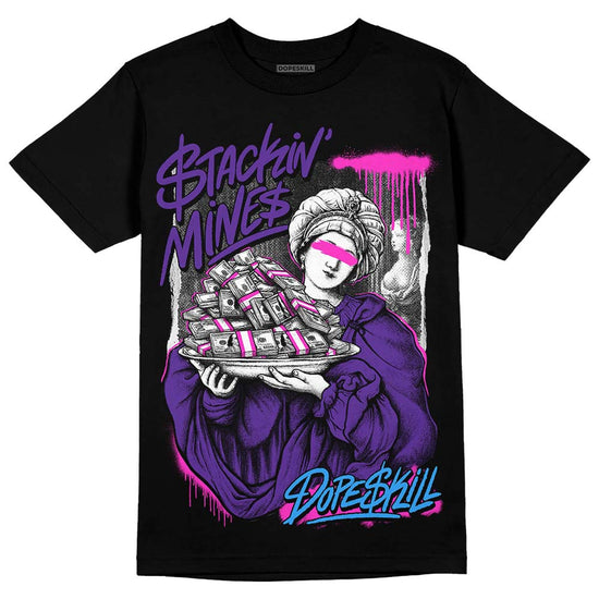 PURPLE Sneakers DopeSkill T-Shirt Stackin Mines Graphic Streetwear - Black