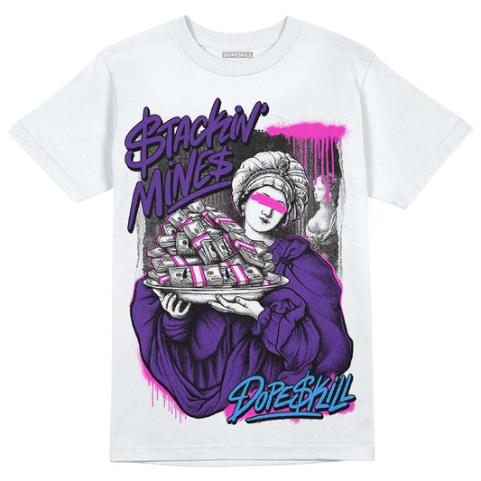 PURPLE Sneakers DopeSkill T-Shirt Stackin Mines Graphic Streetwear - White