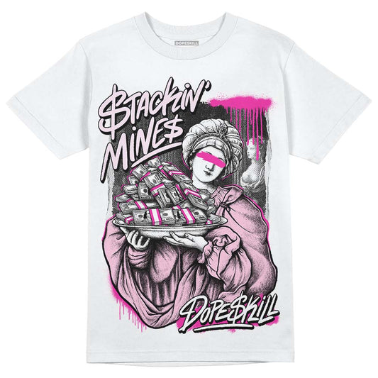 Pink Sneakers DopeSkill T-Shirt Stackin Mines Graphic Streetwear - White