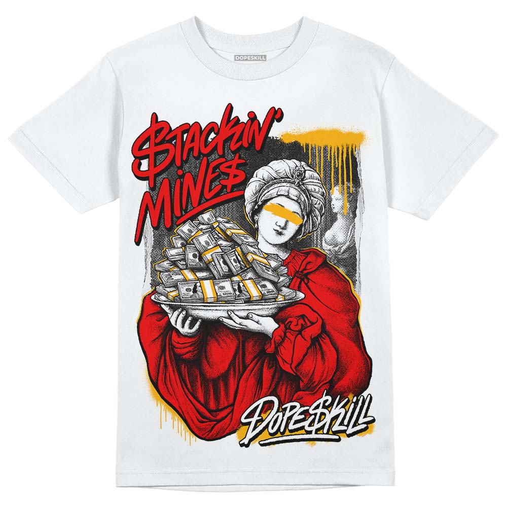 Red Sneakers DopeSkill T-Shirt Stackin Mines Graphic Streetwear - White