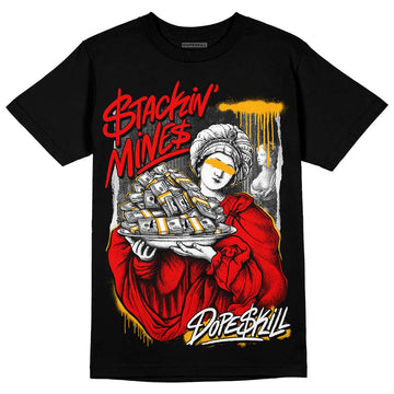 Red Sneakers DopeSkill T-Shirt Stackin Mines Graphic Streetwear - Black