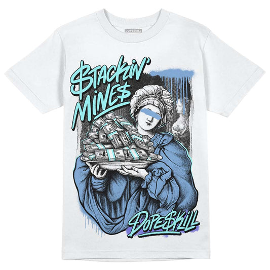 University Blue Sneakers DopeSkill T-Shirt Stackin Mines Graphic Streetwear - White