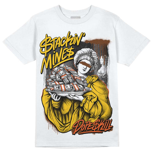 Yellow Sneakers DopeSkill T-Shirt Stackin Mines Graphic Streetwear - White