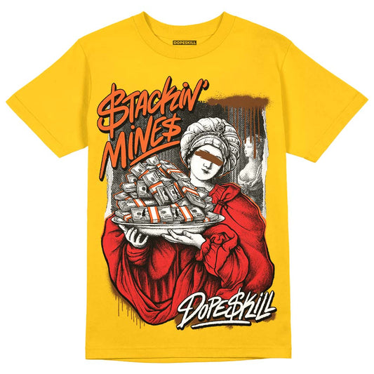 Yellow Sneakers DopeSkill Gold T-Shirt Stackin Mines Graphic Streetwear