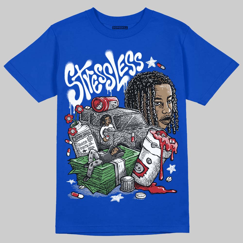 Jordan 3 "True Blue" DopeSkill T-Shirt Stressless Graphic Streetwear - Royal
