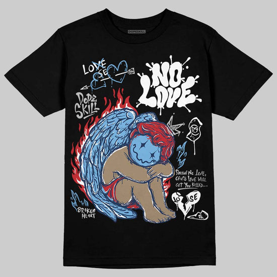 Jordan 4 SB “Summit White/Navy” DopeSkill T-Shirt No Love Graphic Streetwear - Black