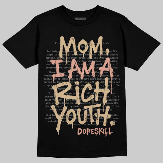 TAN Sneakers DopeSkill T-Shirt Mom, I Am A Rich Youth Graphic Streetwear - Black