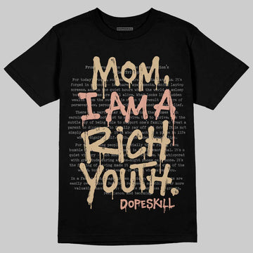 TAN Sneakers DopeSkill T-Shirt Mom, I Am A Rich Youth Graphic Streetwear - Black