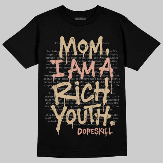 TAN Sneakers DopeSkill T-Shirt Mom, I Am A Rich Youth Graphic Streetwear - Black