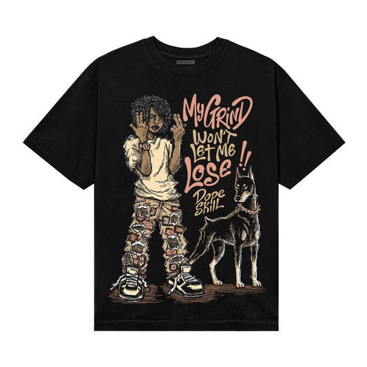 TAN Sneakers DopeSkill T-Shirt My Grind Won't Let Me Lose Graphic Streetwear - Black