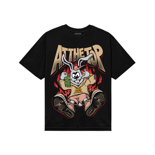TAN Sneakers DopeSkill T-Shirt At The Top Graphic Streetwear - Black