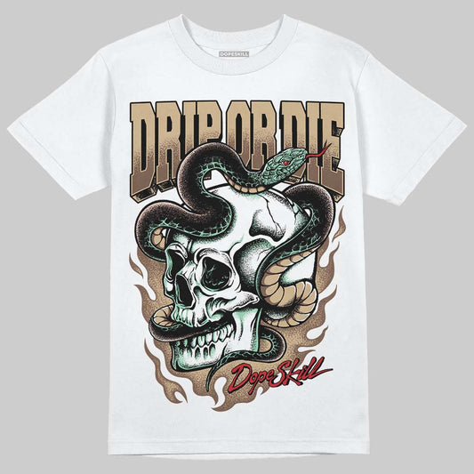 TAN Sneakers DopeSkill T-Shirt Drip or Die Graphic Streetwear - White 