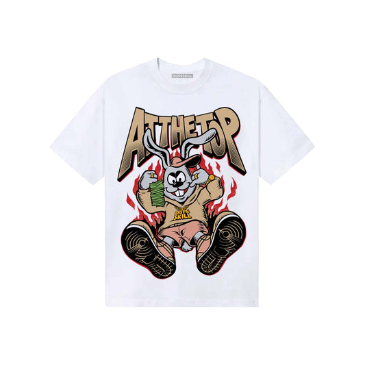 TAN Sneakers DopeSkill T-Shirt At The Top Graphic Streetwear - White 