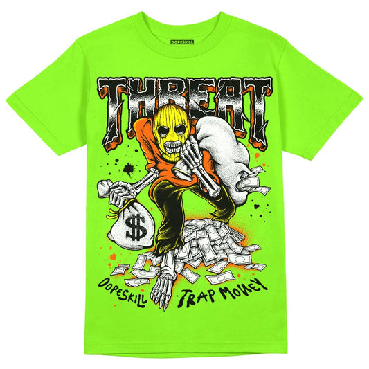 Neon Green Sneakers DopeSkill  Neon Green T-Shirt Threat Graphic Streetwear