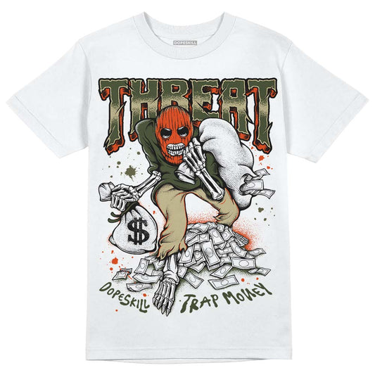 Olive Sneakers DopeSkill T-Shirt Threat Graphic Streetwear - White