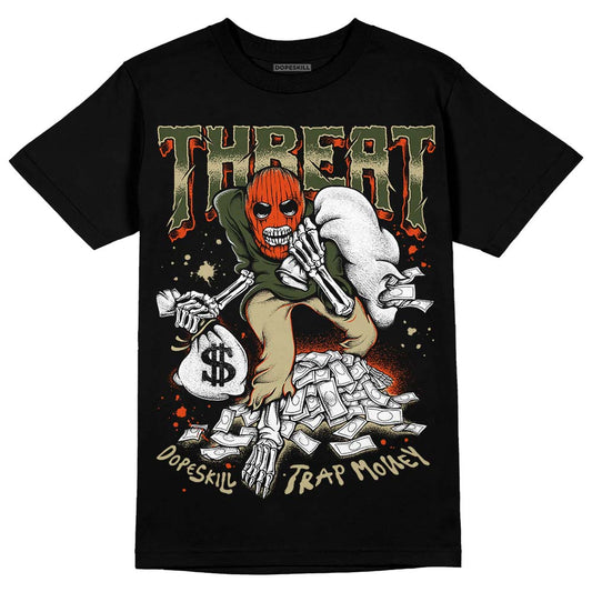 Olive Sneakers DopeSkill T-Shirt Threat Graphic Streetwear - Black